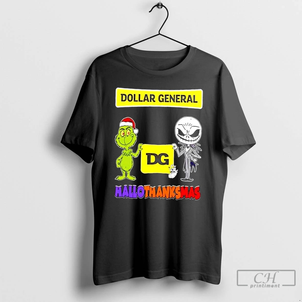 Classic Dollar General X Grinch And Jack Skellington Friends Fist Bump Happy Hallothanksmas T Shirts
