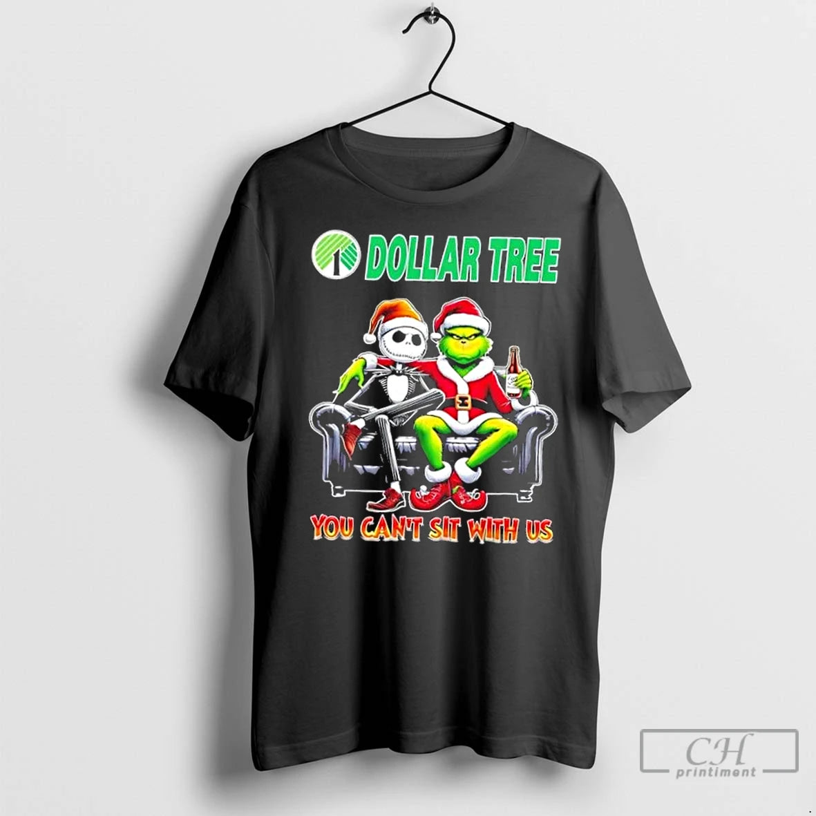 Classic Dollar Tree X Grinch And Jack Skellington Happy Hallothankmas You Cant Sit With Us