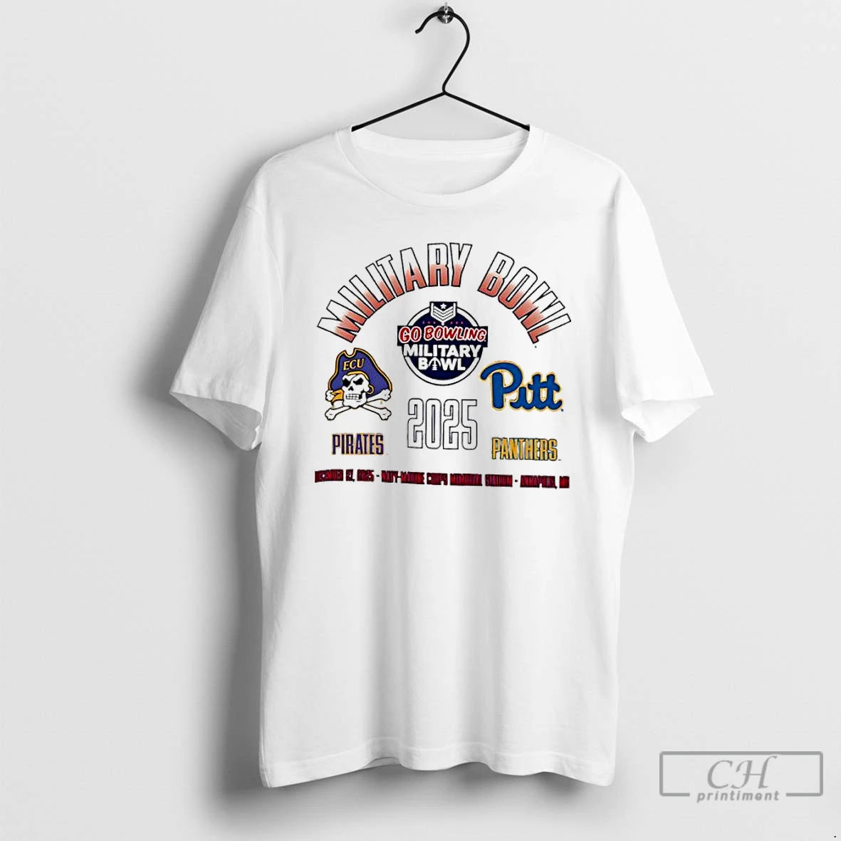Classic East Carolina Pirates Vs Pittsburgh Panthers 2025 Military Bowl Dueling Go Bowling T Shirts Hoodie, Sweatshirt