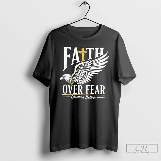 Classic Faith Over Fear Christian Believer Inspirational Graphic