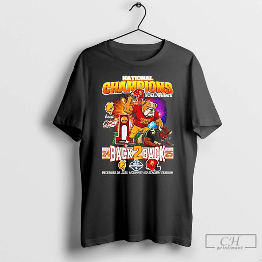 Classic Ferris State Bulldogs Back 2 Back 24 25 National Champions Mascot T Shirts Sweater Hoodie, Sweatshirt