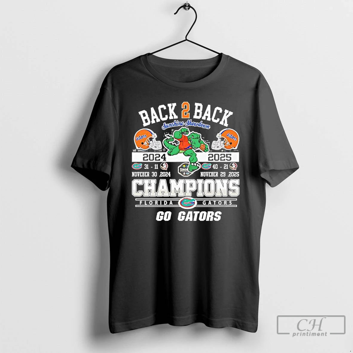Classic Florida Gators Back 2 Back Champions Of Sunshine Showdown Go Gators T Shirts Sweater Hoodie, Sweatshirt