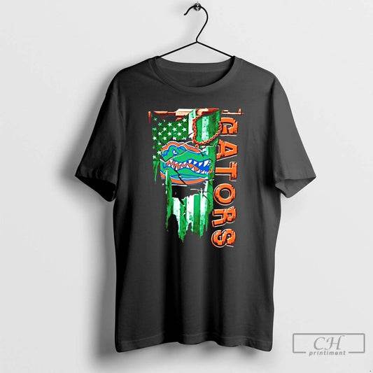 Classic Florida Gators Football Battle Shattered Usa Flag Rip Design T-Shirts, Hoodie, Sweatshirt | AU18TeeNovaLab.com