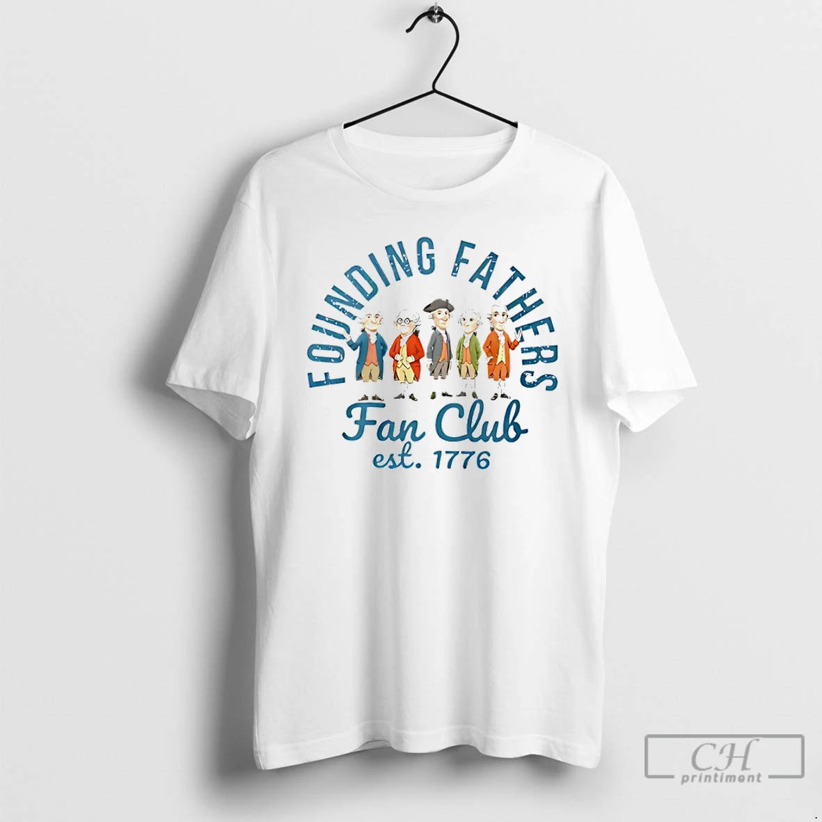Classic Founding Fathers Fan Club Est 1776 Cartoon T-Shirts, Hoodie, Sweatshirt | AU18TeeNovaLab.com