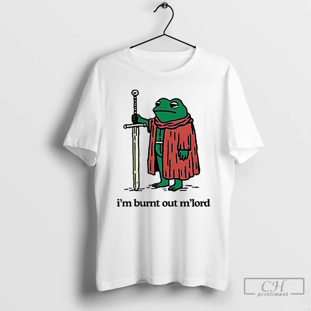 Classic Frog Holding Sword Im Burnt Out Mlord T-Shirts, Hoodie, Sweatshirt | AU18TeeNovaLab.com