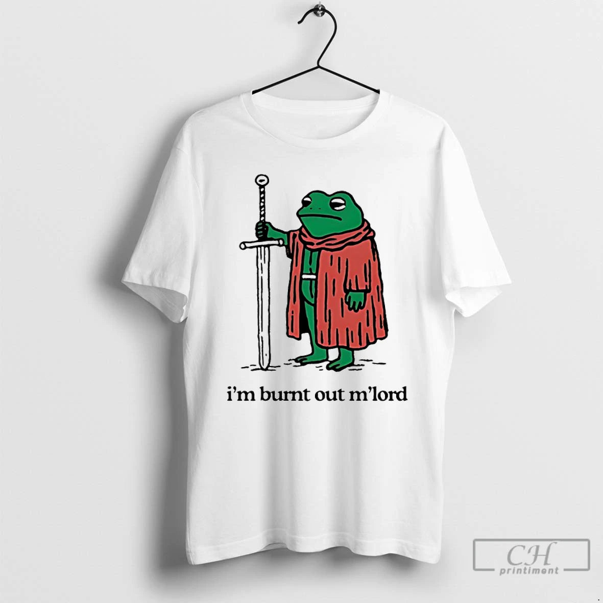 Classic Frog With Sword Im Burnt Out Mlord T-Shirts, Hoodie, Sweatshirt | AU18TeeNovaLab.com