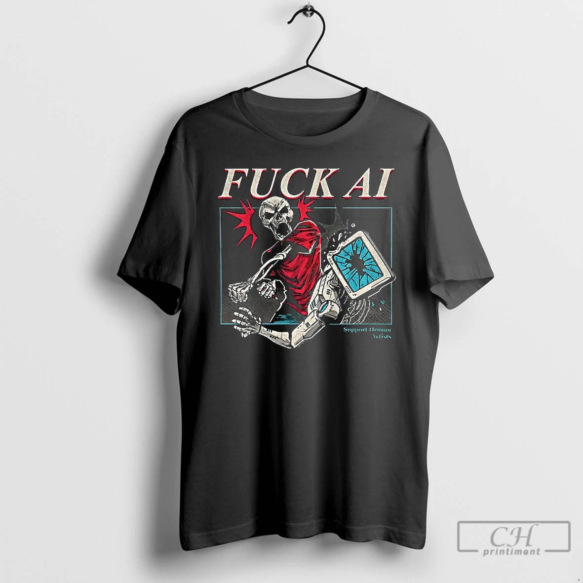 Classic Fuck Ai Support Human Artists T-Shirts, Hoodie, Sweatshirt | AU18TeeNovaLab.com