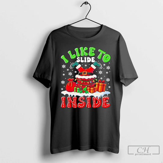 Classic Funny Santa I Like To Slide Inside Christmas Couple Matching T-Shirts, Hoodie, Sweatshirt | AU18TeeNovaLab.com