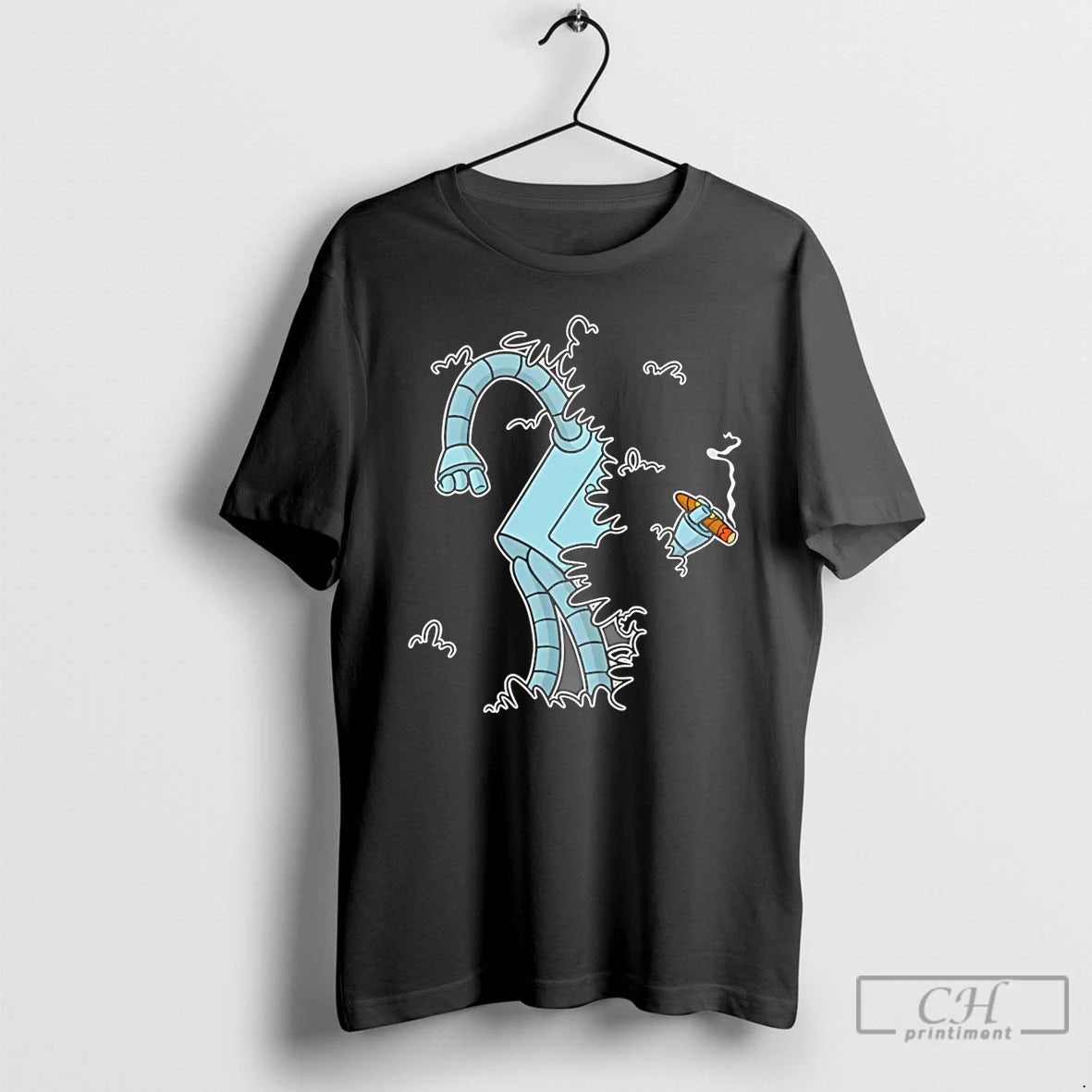 Classic Futurama Bender Smoking Cigar T Shirts