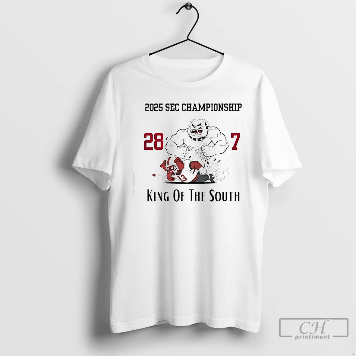 Classic Georgia Bulldogs 2025 Sec Conference Championship 28 7 King Of The South T Shirts Hoodie, Sweatshirt