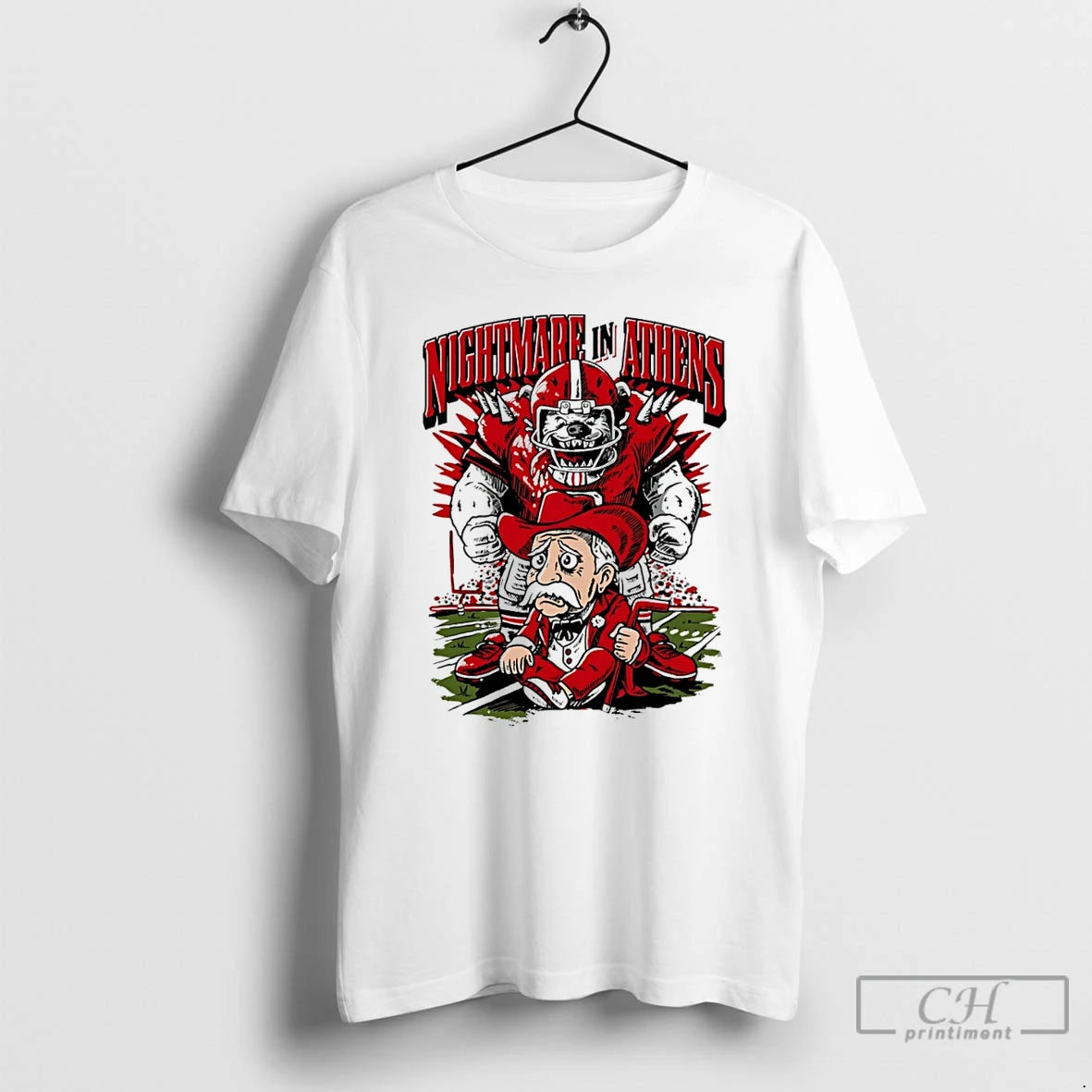 Classic Georgia Bulldogs Vs Ole Miss Nightmare In Athens Mascot T Shirts