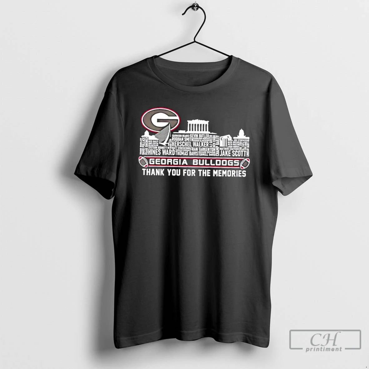 Classic Georgia Bulldogs Names City Thank You For The Memories Skyline T-Shirts, Hoodie, Sweatshirt | AU18TeeNovaLab.com