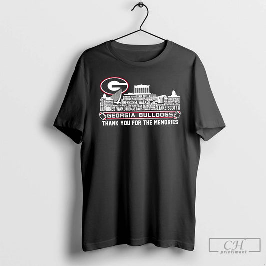 Classic Georgia Bulldogs Players Names City Skyline Thank You For The Memories T Shirts Sweater Hoodie, Sweatshirt