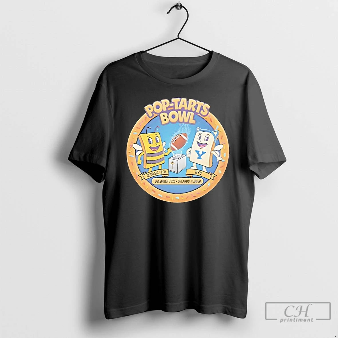 Classic Georgia Tech Yellow Jackets And Byu Cougars Mascot Pop Tarts Bowl 2025 T Shirts Hoodie, Sweatshirt