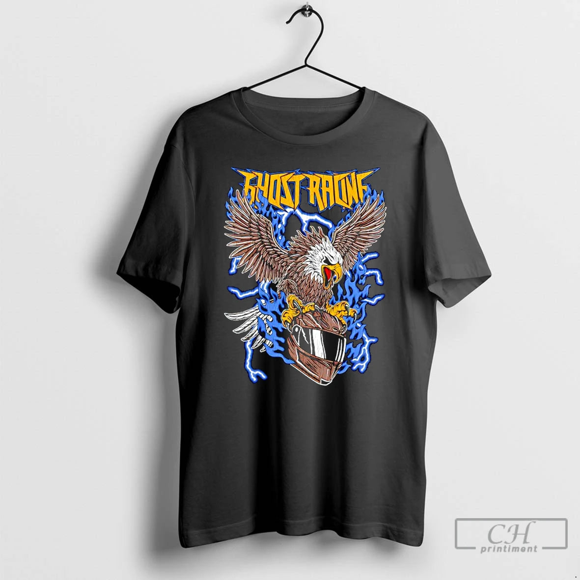 Classic Ghost Racing Blue Flaming Eagle T-Shirts, Hoodie, Sweatshirt | AU18TeeNovaLab.com
