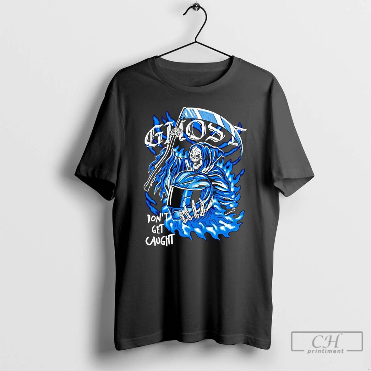 Classic Ghostracing The Reaper Dont Get Caught T-Shirts, Hoodie, Sweatshirt | AU18TeeNovaLab.com