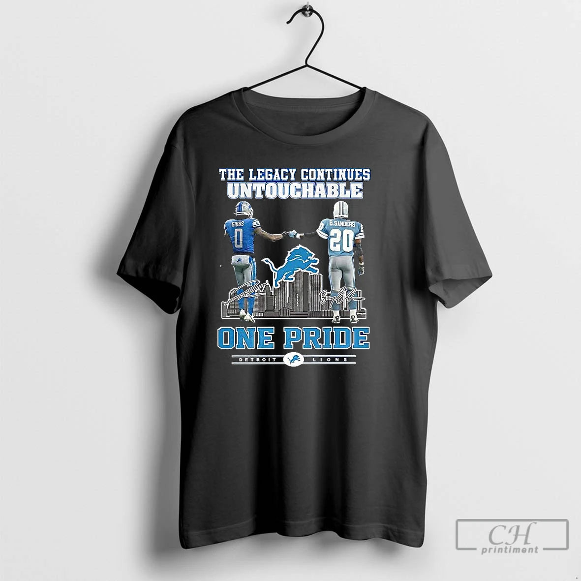 Classic Gibbs And Sanders Detroit Lions One Pride The Legacy Continues Untouchable 2025 T Shirts Hoodie, Sweatshirt