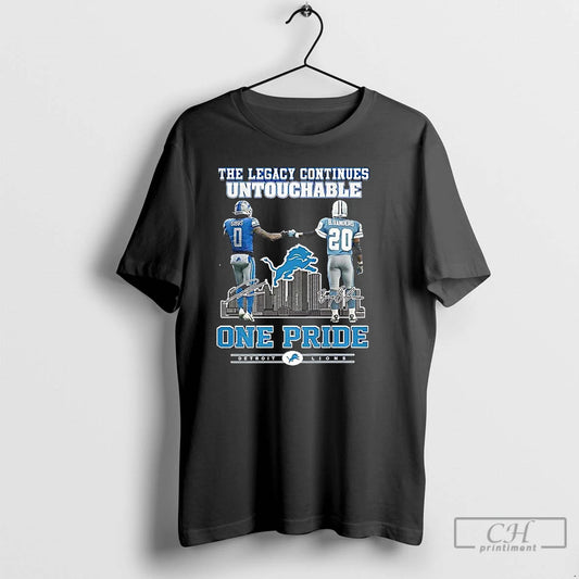 Classic Gibbs And Sanders Detroit Lions One Pride The Legacy Continues Untouchable 2025 T Shirts Hoodie, Sweatshirt