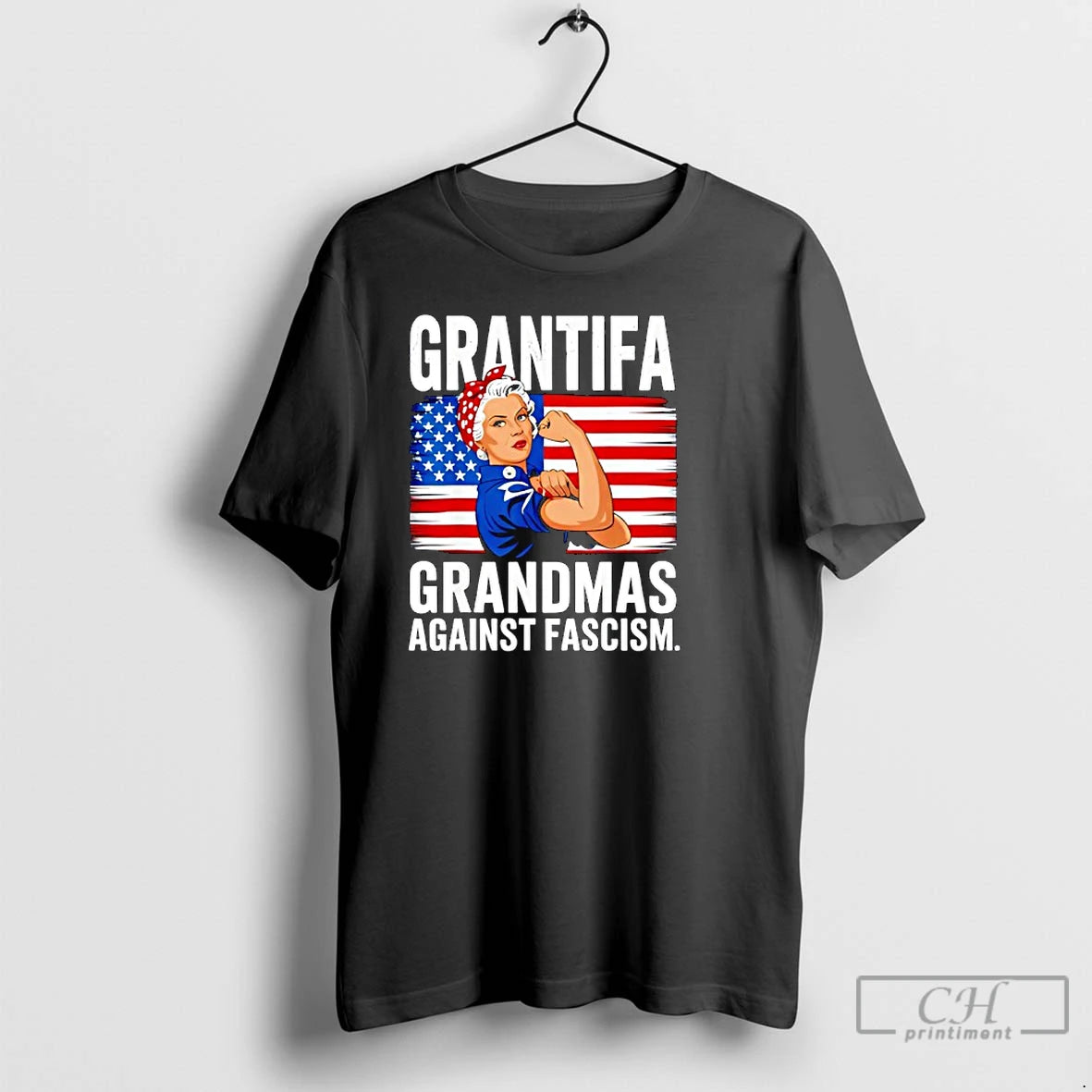 Classic Grantifa Grandmas Against Fascism Flag Resist No Kings Retro T Shirts