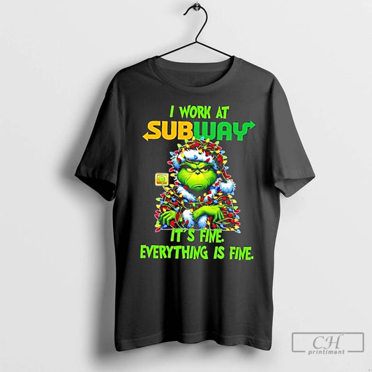 Classic Grinch Christmas Tree X Subway I Work At Its Fine Everything Is Fine