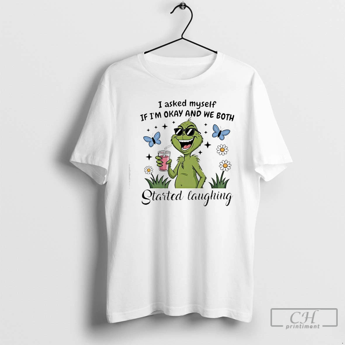 Classic Grinch I Asked Myself If Im Okay And We Both Started Laughing T Shirts Hoodie, Sweatshirt | AU18TeeNovaLab.com