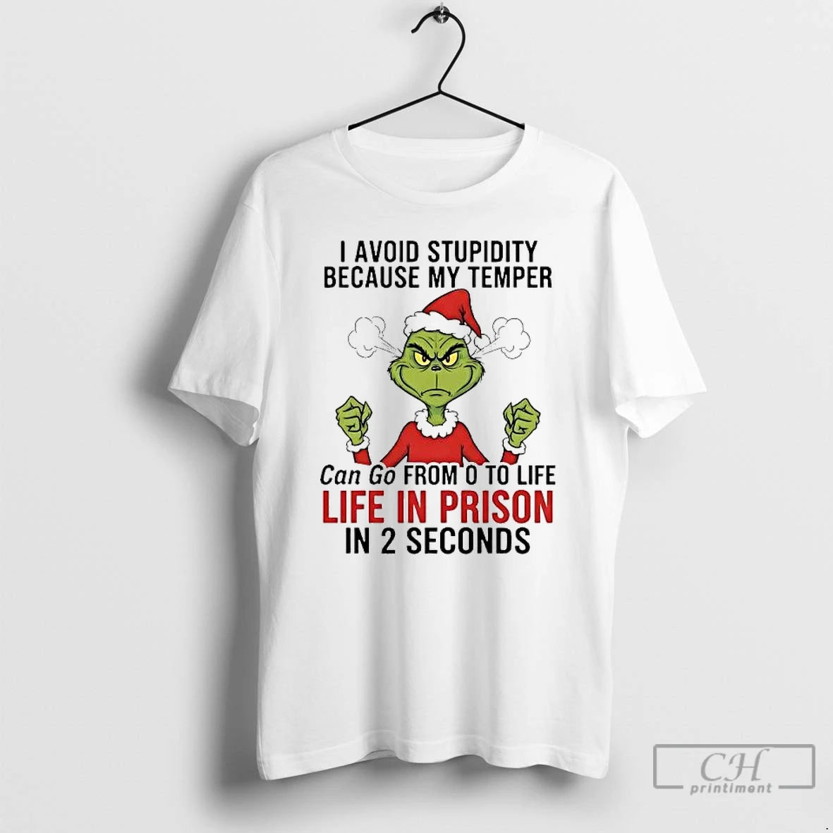 Classic Grinch I Avoid Stupidity Because My Temper Life In Prison Christmas T Shirts Sweater Hoodie, Sweatshirt
