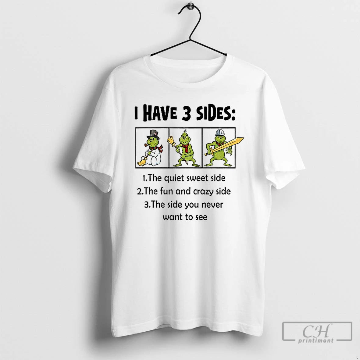 Classic Grinch I Have 3 Sides 1 The Quiet Sweet Side 2 The Fun And T-Shirts, Hoodie, Sweatshirt | AU18TeeNovaLab.com