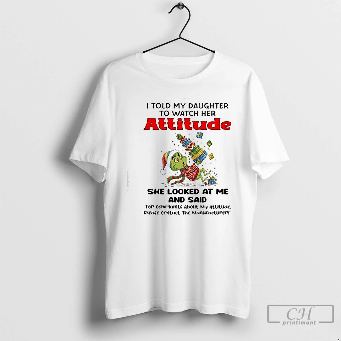Classic Grinch I Told My Daughter To Watch Her Attitude T-Shirts, Hoodie, Sweatshirt | AU18TeeNovaLab.com