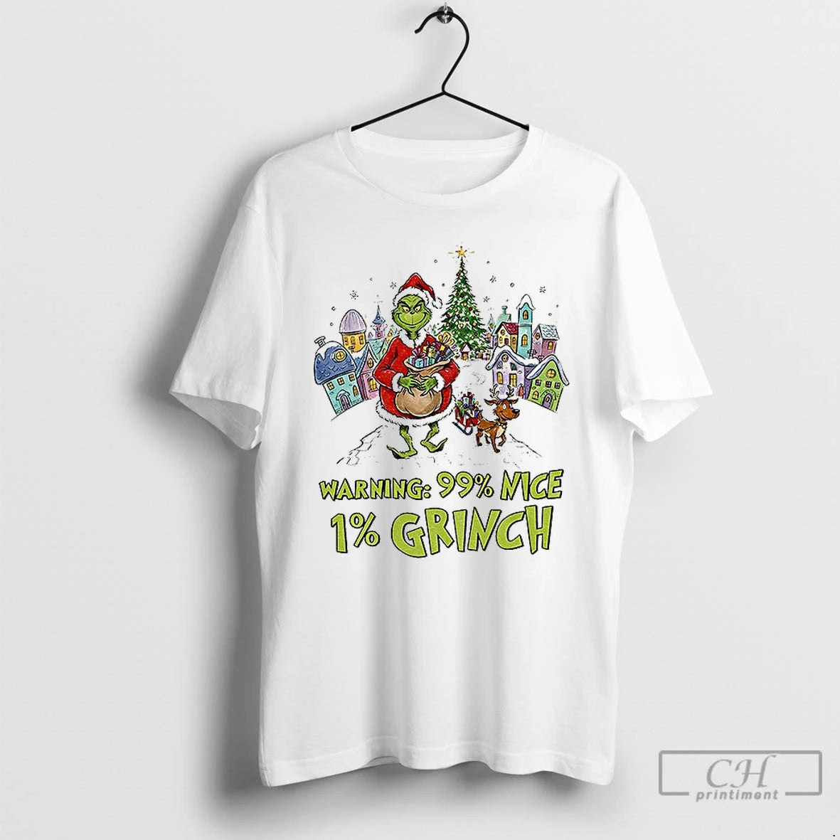 Classic Grinch Santa Hat Warning 99 Nice 1 Grinch Merry Christmas T Shirts
