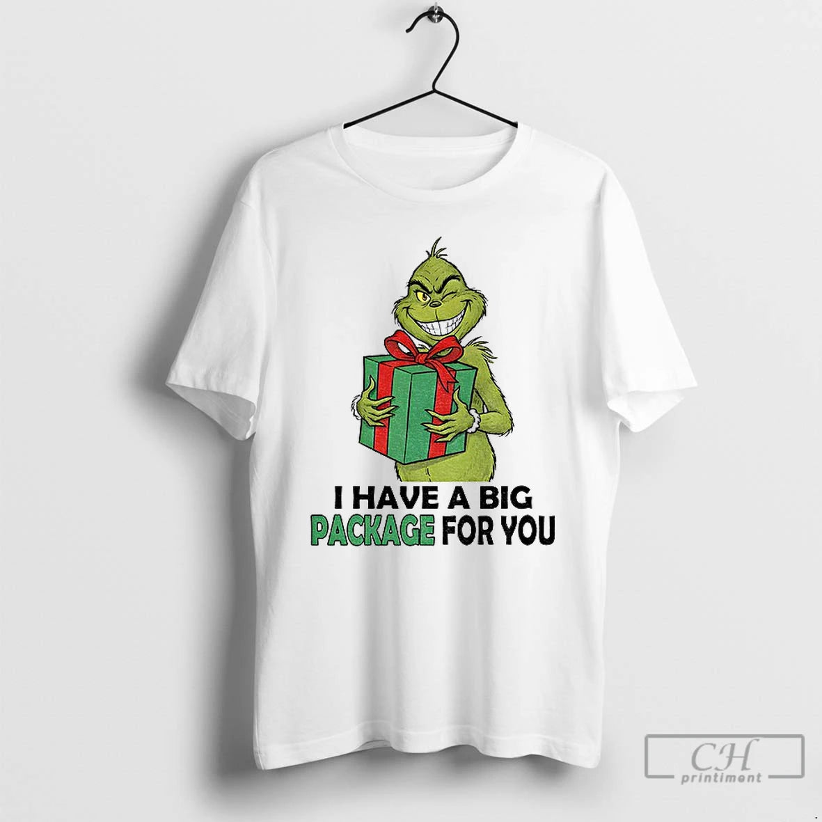 Classic Grinch Santa Holding Gift I Have A Big Package For You Christmas T Shirts Hoodie, Sweatshirt | AU18TeeNovaLab.com