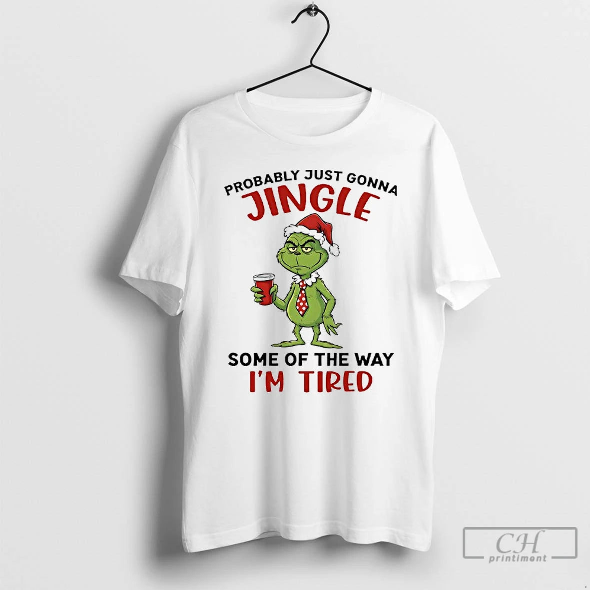 Classic Grinch Santa Probably Just Gonna Jingle Some Of The Way Im Tired T Shirts Hoodie, Sweatshirt | AU18TeeNovaLab.com