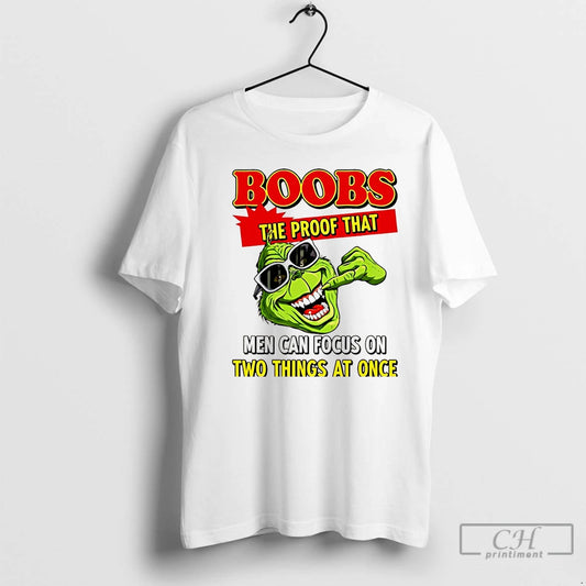 Classic Grinch Boobs The Proof That Men Can Focus On Two Things At Once Christmas T-Shirts, Hoodie, Sweatshirt