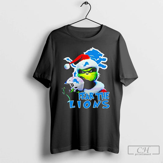 Classic Grinch Fear The Lions Detroit Lions T Shirts