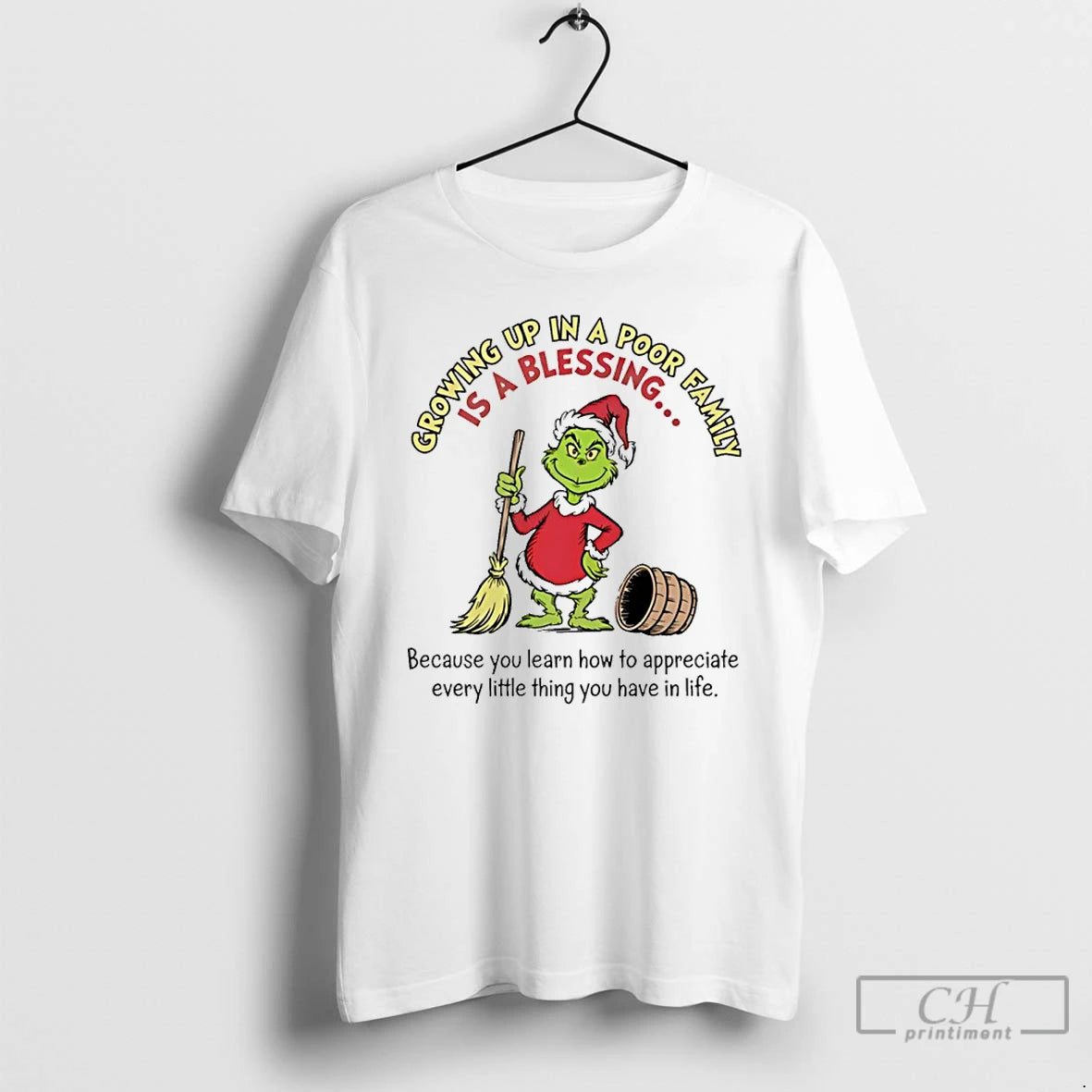 Classic Grinch Growing Up In A Poor Family Is A Blessing Christmas T Shirts Sweater Hoodie, Sweatshirt | AU18TeeNovaLab.com