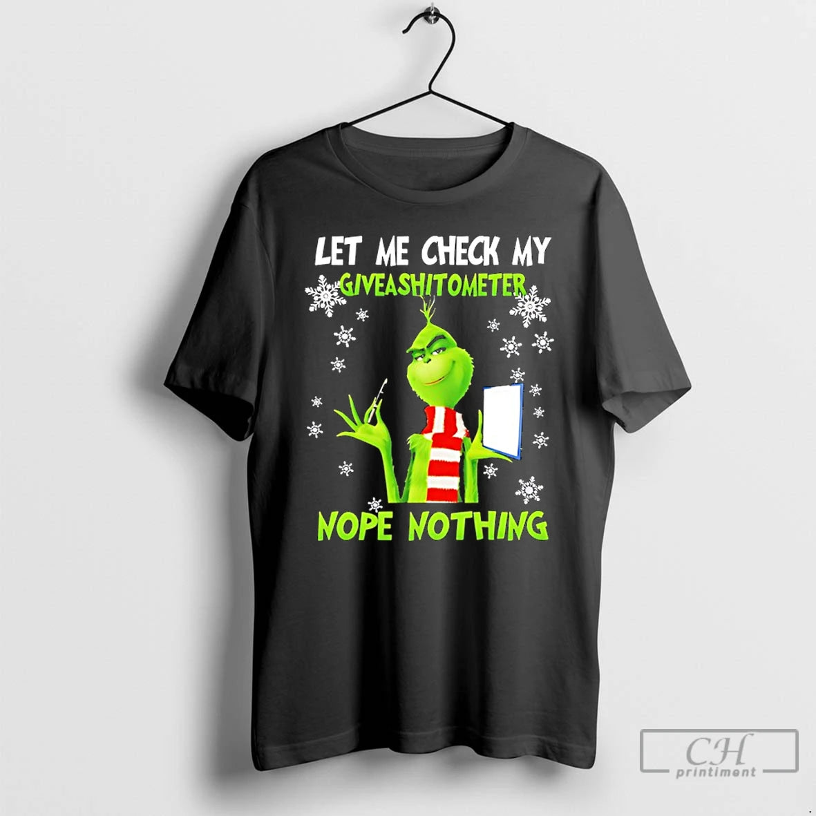 Classic Grinch Let Me Check My Giveashitometer Nope Nothing Christmas T-Shirts, Hoodie, Sweatshirt | AU18TeeNovaLab.com