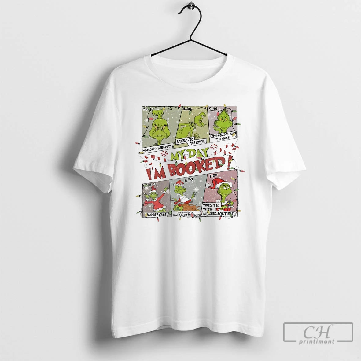 Classic Grinch My Day Im Booked Christmas White T Shirts