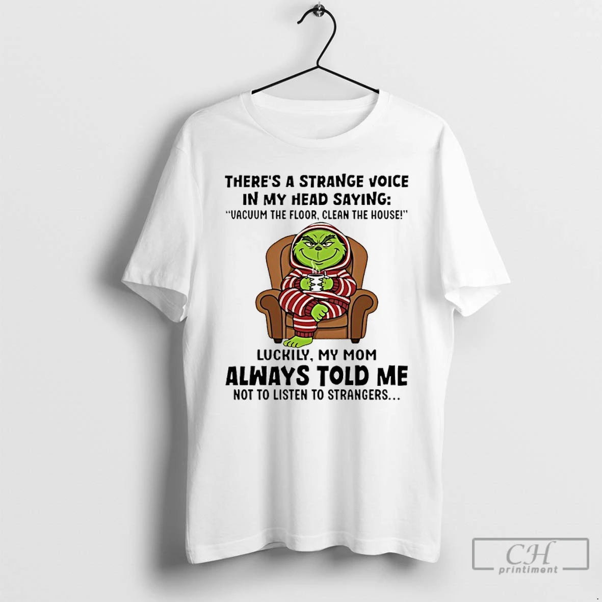 Classic Grinch Theres A Strange Voice In My Head Saying Vacuum The Floor T Shirts Hoodie, Sweatshirt | AU18TeeNovaLab.com