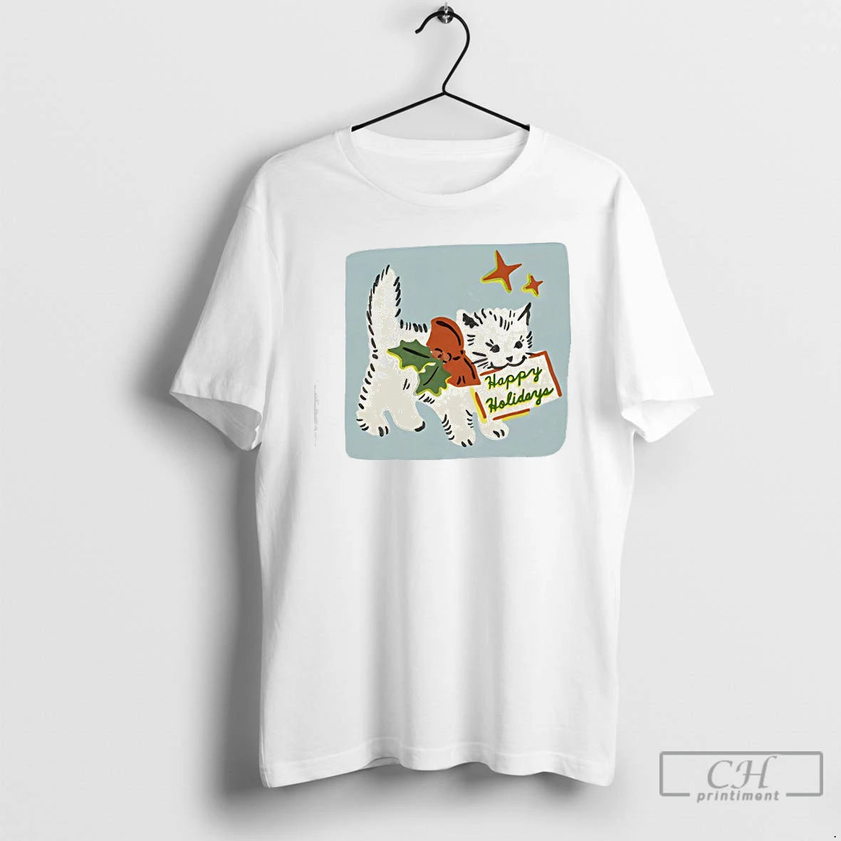 Classic Happy Holidays Cat Yarrow Goods T-Shirts, Hoodie, Sweatshirt | AU18TeeNovaLab.com