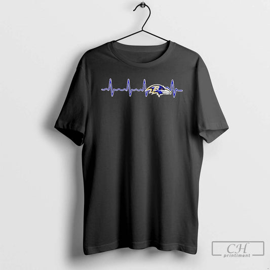 Classic Heartbeat Baltimore Ravens Football Logo Graphic T-Shirts, Hoodie, Sweatshirt | AU18TeeNovaLab.com