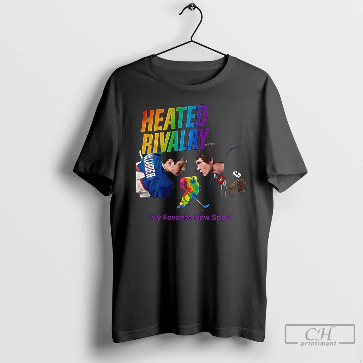 Classic Heated Rivalry Gay Hockey Pride Lgbtq Rainbow Hockey Graphic T-Shirts, Hoodie, Sweatshirt | AU18TeeNovaLab.com