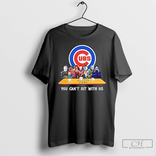 Classic Horror Movie Characters You Cant Sit With Us Chicago Cubs Halloween T Shirts