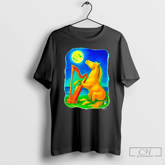 Classic Horse Lovers Musical Moon Harp Art T-Shirts, Hoodie, Sweatshirt | AU18TeeNovaLab.com
