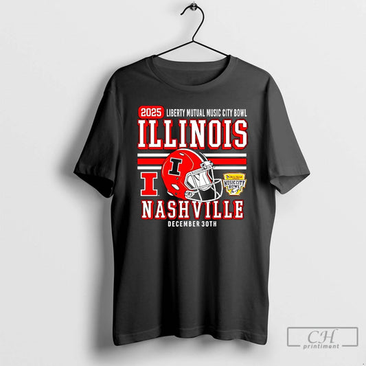 Classic Illinois Football 2025 Liberty Mutual Music City Bowl Dec 30th T-Shirts, Hoodie, Sweatshirt | AU18TeeNovaLab.com