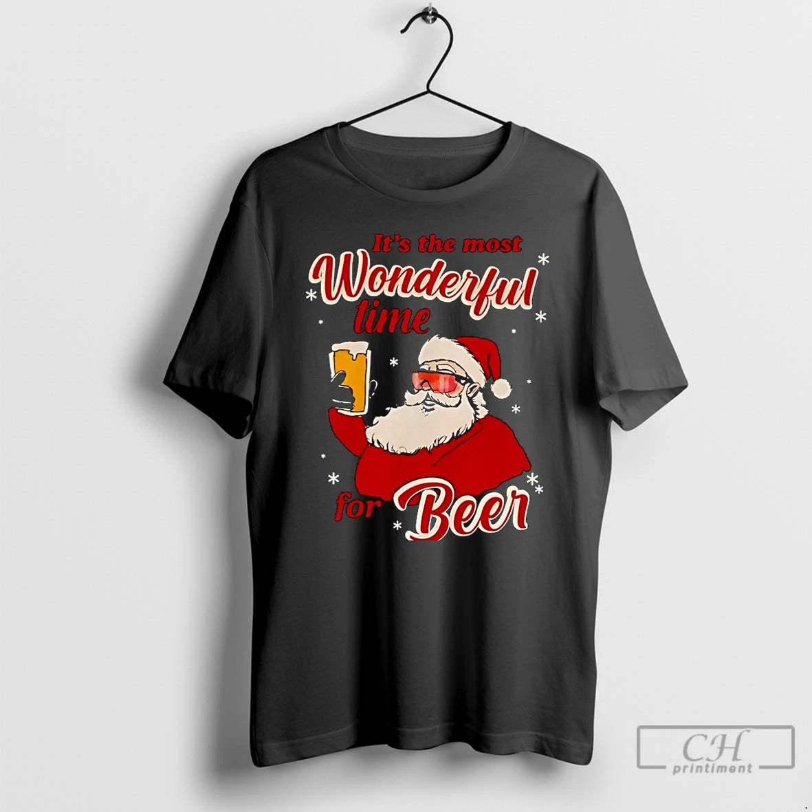 Classic Its The Most Wonderful Time For Beer Santa Christmas Christmas T-Shirts, Hoodie, Sweatshirt | AU18TeeNovaLab.com