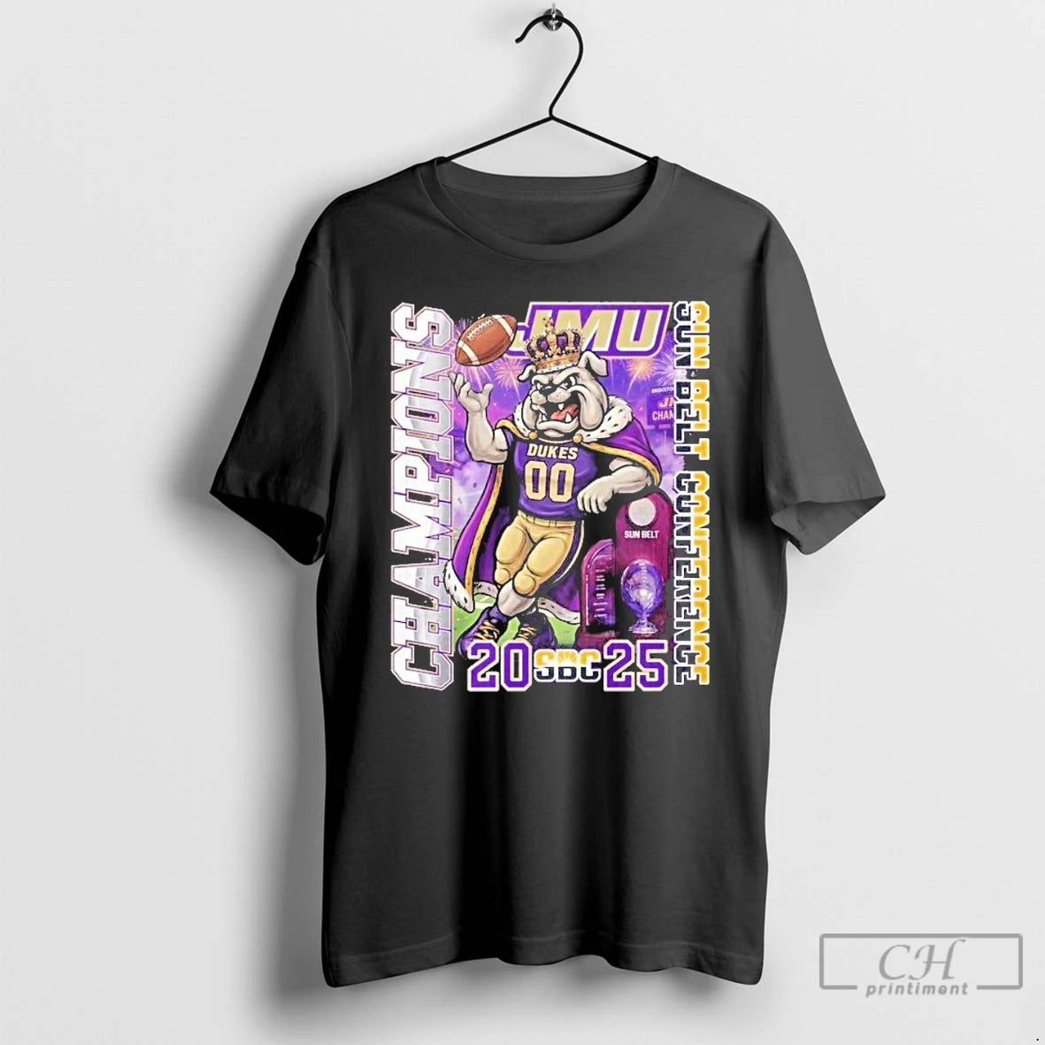 Classic James Madison Dukes 2025 Sun Belt Conference Champion Mascot T-Shirts, Hoodie, Sweatshirt | AU18TeeNovaLab.com