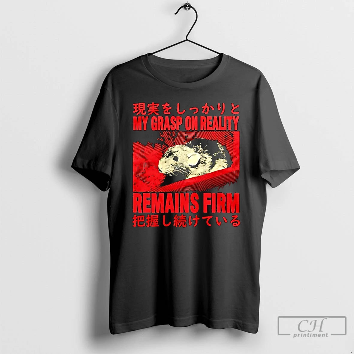 Classic Japanese Rat My Grasp On Reality Remains Firm T-Shirts, Hoodie, Sweatshirt | AU18TeeNovaLab.com