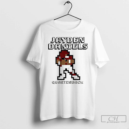 Classic Jayden Daniels Washington Commanders Football Retro Baller 8 Bit T Shirts