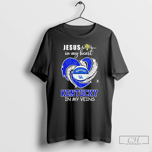 Classic Jesus In My Heart Kentucky Wildcats Basketball In My Veins T-Shirts, Hoodie, Sweatshirt | AU18TeeNovaLab.com
