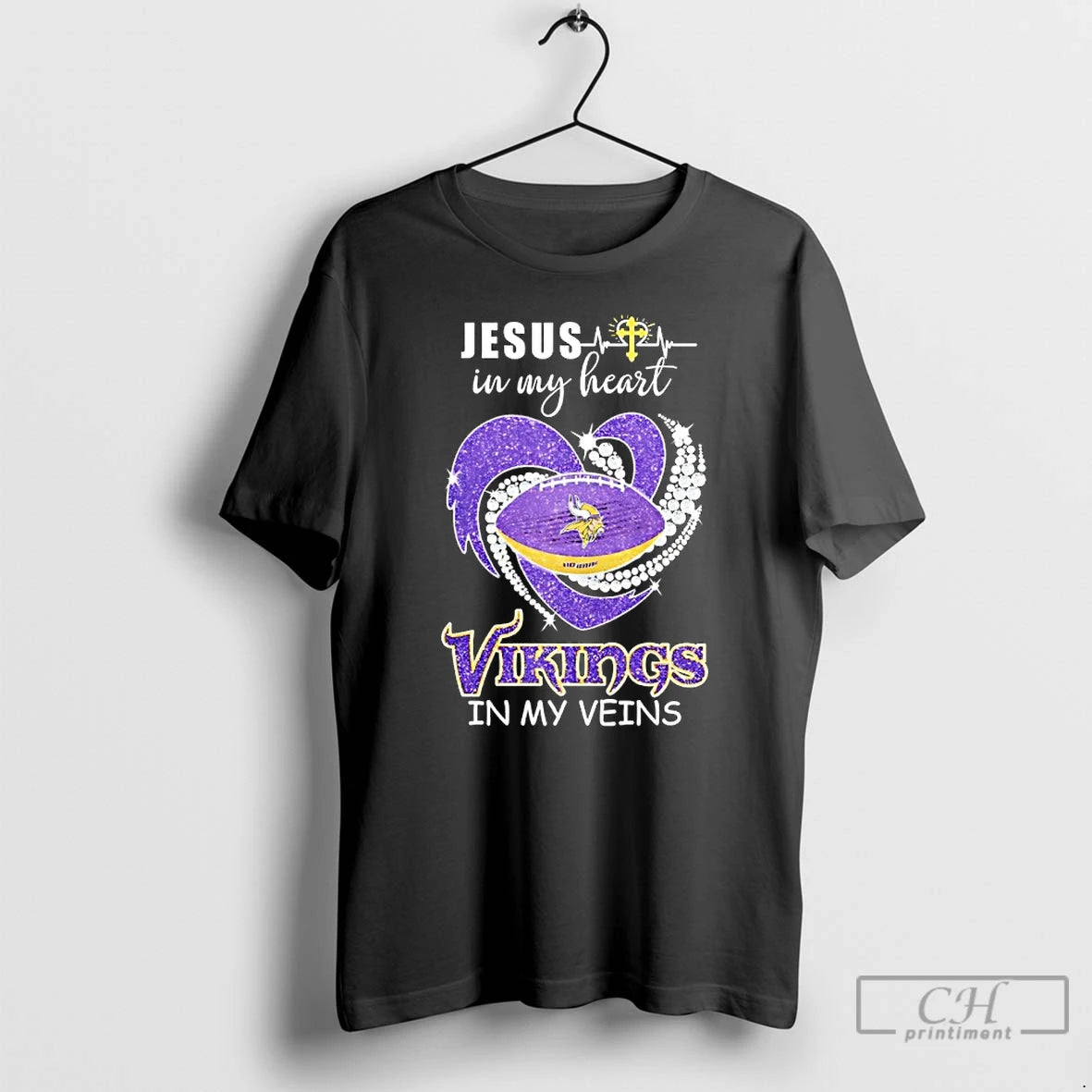 Classic Jesus In My Heart Minnesota Vikings In My Veins T-Shirts, Hoodie, Sweatshirt | AU18TeeNovaLab.com