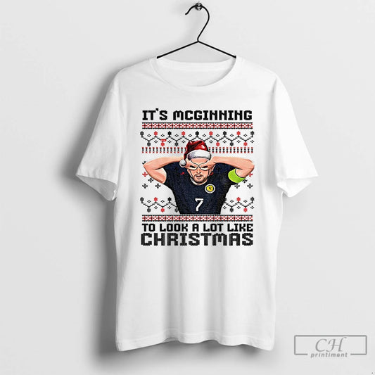 Classic John Mcginn Santa Hat Its Mcginning To Look A Lot Like Christmas T Shirts Hoodie, Sweatshirt | AU18TeeNovaLab.com